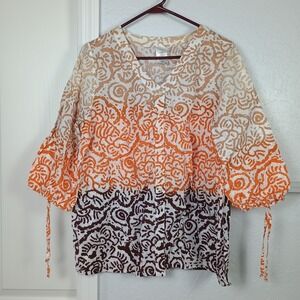 Just My Size Graphic Top Women's‎ Size 16W Fall Colors